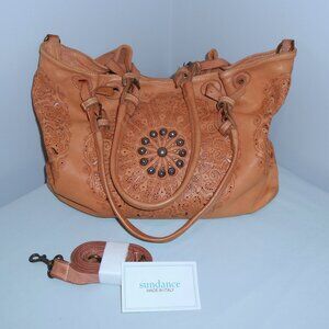🎉 HOST PICK 🎉 SUNDANCE Celestial Circles laser cut leather bag Boho slouchy